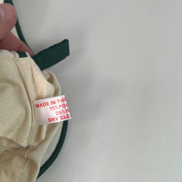 VTG Christmas Stocking Embroidered Merry Christmas Fruit Tree Design Green Trim - Picture 7 of 9